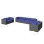 Garden furniture set 8 pieces and gray synthetic rattan cushions by vidaXL, Garden sets - Ref: Foro24-3102286, Price: 756,98 ...