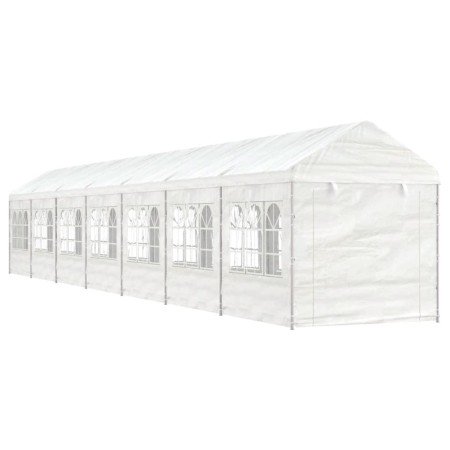 Cenador con techo polietileno blanco 15,61x2,28x2,69 m en Carpas y cenadores | Comprar online en Foro24