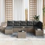 Conjunto de sofá de jardín con cojín 8 pcs Gris Poliratán