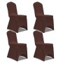 Funda de silla elástica 4 unidades marrón