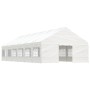 Cenador con techo polietileno blanco 13,38x5,88x3,75 m