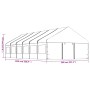 Cenador con techo polietileno blanco 13,38x5,88x3,75 m