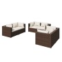 6-teiliges Gartenmöbel-Set und braune synthetische Rattankissen von vidaXL, Gartensets - Ref: Foro24-3102298, Preis: 561,77 €...