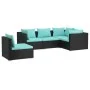 5-teiliges Gartenmöbel-Set und schwarze synthetische Rattankissen von vidaXL, Gartensets - Ref: Foro24-3102313, Preis: 447,19...