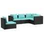 5-teiliges Gartenmöbel-Set und schwarze synthetische Rattankissen von vidaXL, Gartensets - Ref: Foro24-3102313, Preis: 464,08...