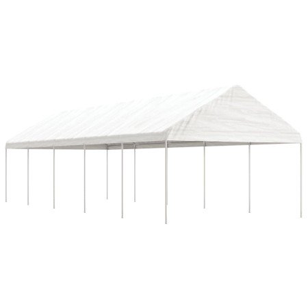 Cenador con techo polietileno blanco 11,15x4,08x3,22 m en Carpas y cenadores | Comprar online en Foro24