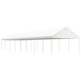 Cenador con techo polietileno blanco 17,84x4,08x3,22 m