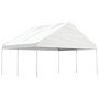 Cenador con techo polietileno blanco 4,46x5,88x3,75 m en Carpas y cenadores | Comprar online en Foro24