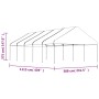 Cenador con techo polietileno blanco 11,15x5,88x3,75 m