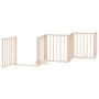 Puerta para perros plegable 9 paneles madera de álamo 450 cm