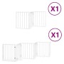 Puerta para perros plegable 9 paneles madera álamo blanca 450cm