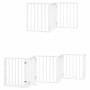 Puerta para perros plegable 9 paneles madera álamo blanca 450cm