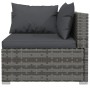 Set de muebles de jardín 5 pzas y cojines ratán sintético gris de vidaXL, Conjuntos de jardín - Ref: Foro24-3102317, Precio: ...