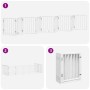 Puerta para perros plegable 9 paneles madera álamo blanca 450cm