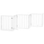 Puerta de perros plegable 12 paneles madera álamo blanca 600 cm