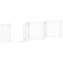 Puerta de perros plegable 12 paneles madera álamo blanca 600 cm