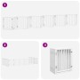 Puerta de perros plegable 12 paneles madera álamo blanca 600 cm