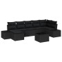 Conjunto de sofá de jardín con cojín 8 pcs Negro Poliratán