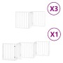Puerta de perros plegable 15 paneles madera álamo blanca 750 cm
