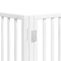 Puerta de perros plegable 15 paneles madera álamo blanca 750 cm