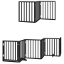 Puerta de perros plegable 12 paneles madera álamo negra 600 cm