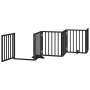 Puerta de perros plegable 12 paneles madera álamo negra 600 cm
