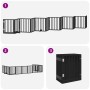Puerta de perros plegable 12 paneles madera álamo negra 600 cm