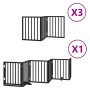 Puerta de perros plegable 15 paneles madera álamo negra 750 cm