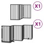 Puerta para perros plegable 9 paneles madera álamo negra 450 cm