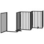 Puerta para perros plegable 9 paneles madera álamo negra 450 cm