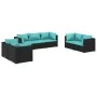 7-piece garden furniture set with black synthetic rattan cushions by vidaXL, Garden sets - Ref: Foro24-3102265, Price: 642,30...