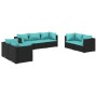 Gartenmöbelset 7-tlg. und Kissen Kunststoff Rattan schwarz von vidaXL, Gartensets - Ref: Foro24-3102265, Preis: 665,06 €, Rab...