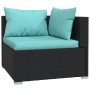 Gartenmöbelset 7-tlg. und Kissen Kunststoff Rattan schwarz von vidaXL, Gartensets - Ref: Foro24-3102265, Preis: 665,06 €, Rab...