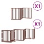 Puerta de perros plegable 9 paneles madera álamo marrón 450 cm