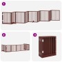 Puerta de perros plegable 9 paneles madera álamo marrón 450 cm