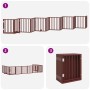 Puerta de perros plegable 12 paneles madera álamo marrón 600 cm