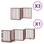 Puerta de perros plegable 15 paneles madera álamo marrón 750 cm