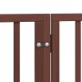 Puerta de perros plegable 15 paneles madera álamo marrón 750 cm