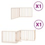 Puerta para perros plegable 6 paneles madera de álamo 480 cm