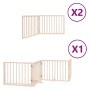 Puerta para perros plegable 8 paneles madera de álamo 640 cm