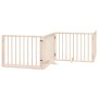 Puerta para perros plegable 8 paneles madera de álamo 640 cm