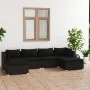 Gartenmöbel-Set 6-teilig mit schwarzen Polstern aus synthetischem Rattan von vidaXL, Gartensets - Ref: Foro24-3101800, Preis:...