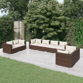 8-piece garden furniture set and brown synthetic rattan cushions by vidaXL, Garden sets - Ref: Foro24-3102282, Price: 825,61 ...
