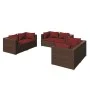 Garden furniture set 6 pieces with brown synthetic rattan cushions by vidaXL, Garden sets - Ref: Foro24-3102299, Price: 517,7...