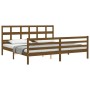Honey brown solid wood bed frame and headboard 200x200 cm by vidaXL, Beds and slatted bases - Ref: Foro24-3194854, Price: 174...