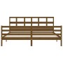 Honey brown solid wood bed frame and headboard 200x200 cm by vidaXL, Beds and slatted bases - Ref: Foro24-3194854, Price: 174...