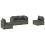 4-teiliges Gartenmöbel-Set und graue synthetische Rattankissen von vidaXL, Gartensets - Ref: Foro24-3102173, Preis: 432,36 €,...