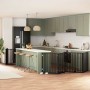 Puerta de perros plegable 8 paneles madera álamo negra 640 cm
