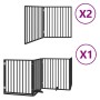 Puerta de perros plegable 8 paneles madera álamo negra 640 cm