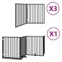 Puerta de perros plegable 10 paneles madera álamo negra 800 cm